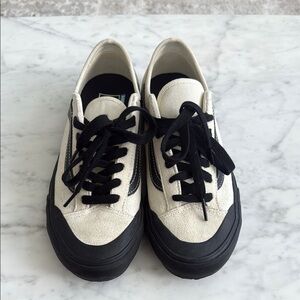 Black and Cream Vans Sneakers